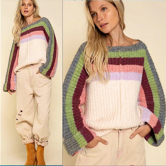 POL Chunky Knit Wide Sleeve Sweater - Picture 3 of 5